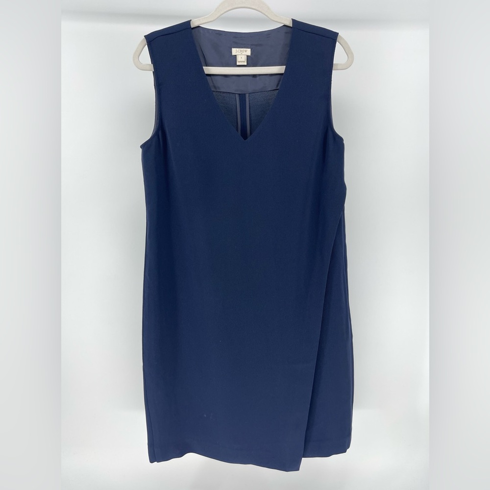 J. Crew V-Neck Sleeveless Shift Dress in Navy Blue, Women's 6